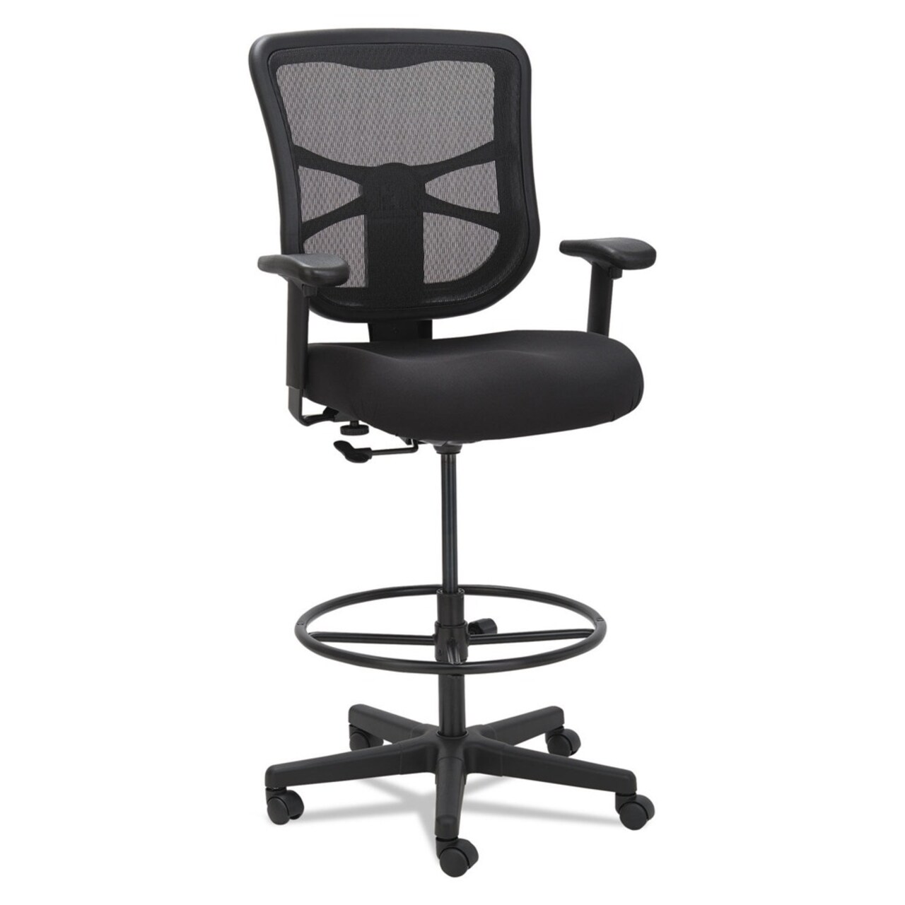 Alera Elusion Series Mesh Stool with 22.6 in. to 31.6 in. Seat Height - Black